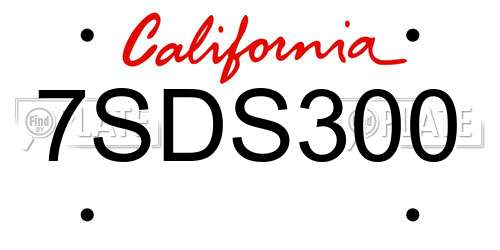 7SDS300 California License Plate