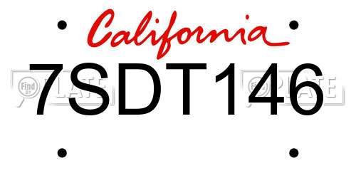 7SDT146 California License Plate