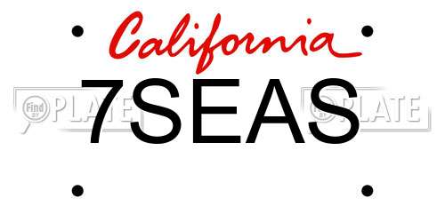 7SEAS California License Plate