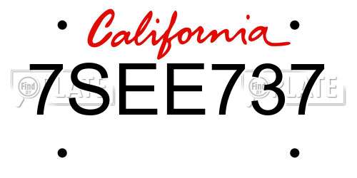 7SEE737 California License Plate