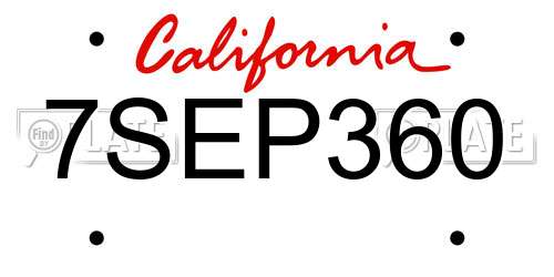 7SEP360 California License Plate