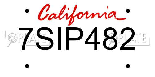 7SIP482 California License Plate