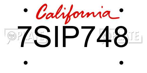 7SIP748 California License Plate