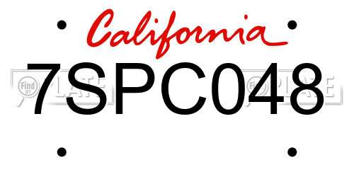 7SPC048 California License Plate