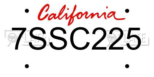 7SSC225 California License Plate