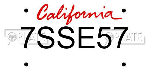 7SSE57 California License Plate