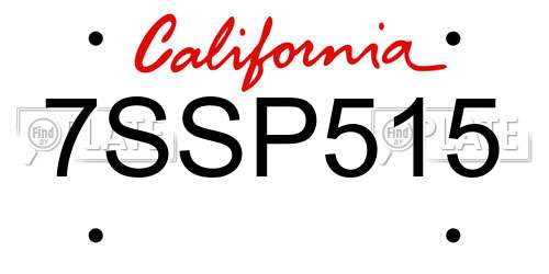 7SSP515 California License Plate