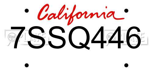 7SSQ446 California License Plate