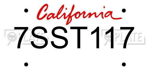 7SST117 California License Plate