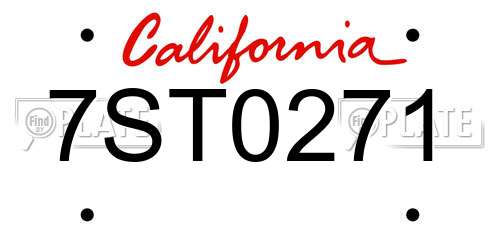 7ST0271 California License Plate