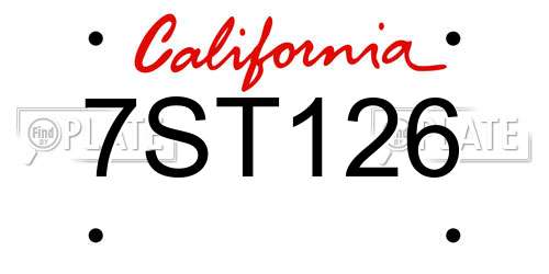 7ST126 California License Plate
