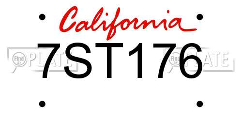 7ST176 California License Plate