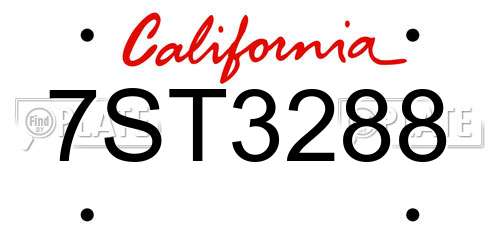 7ST3288 California License Plate