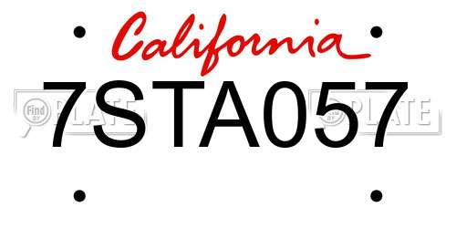 7STA057 California License Plate