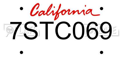 7STC069 California License Plate