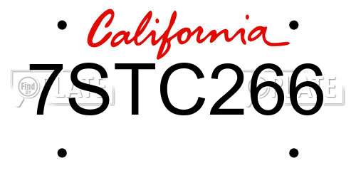 7STC266 California License Plate