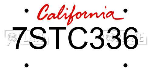 7STC336 California License Plate