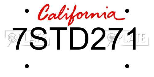 7STD271 California License Plate
