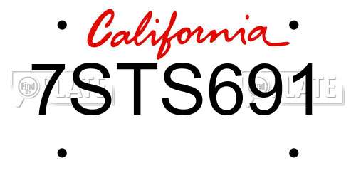 7STS691 California License Plate