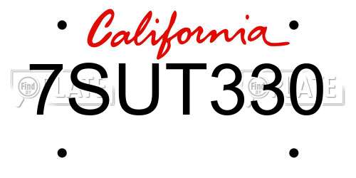 7SUT330 California License Plate
