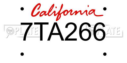 7TA266 California License Plate