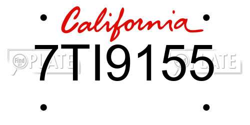 7TI9155 California License Plate