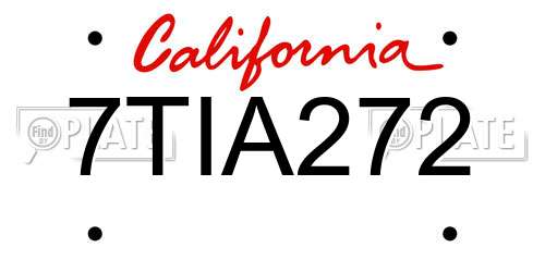7TIA272 California License Plate