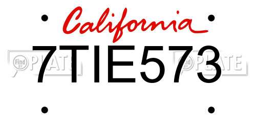 7TIE573 California License Plate
