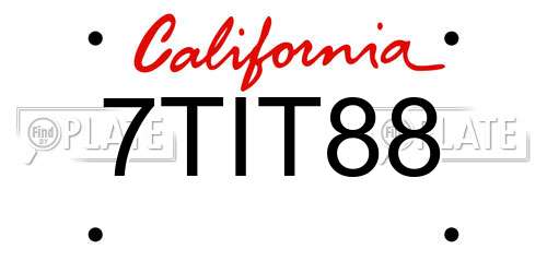 7TIT88 California License Plate