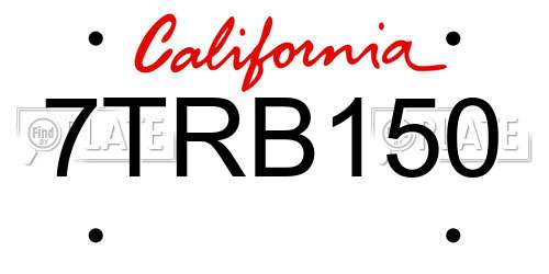 7TRB150 California License Plate