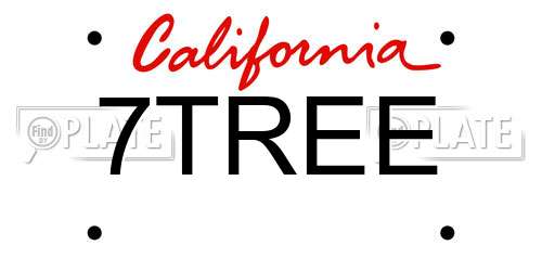 7TREE California License Plate