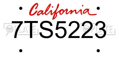 7TS5223 California License Plate