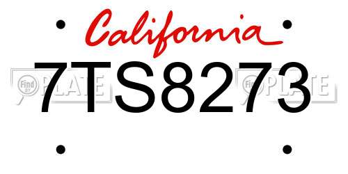 7TS8273 California License Plate