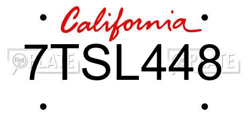 7TSL448 California License Plate