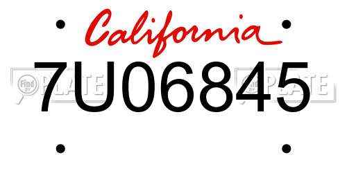 7U06845 California License Plate