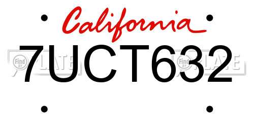 7UCT632 California License Plate