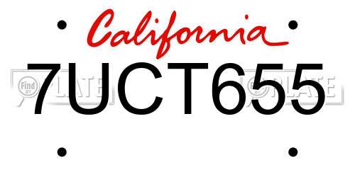 7UCT655 California License Plate