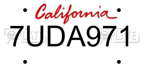 7UDA971 California License Plate