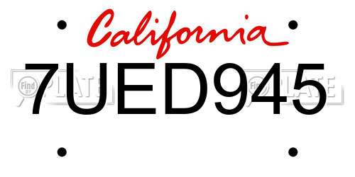 7UED945 California License Plate