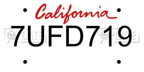 7UFD719 California License Plate