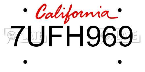 7UFH969 California License Plate