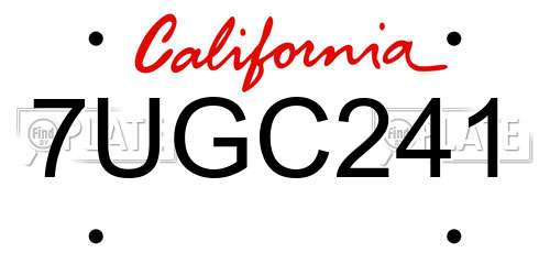 7UGC241 California License Plate