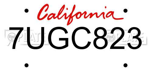 7UGC823 California License Plate