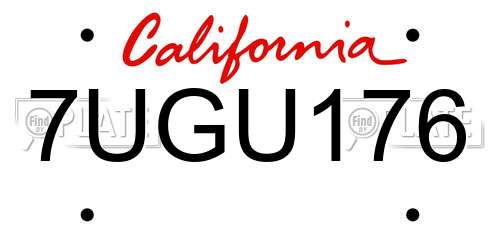 7UGU176 California License Plate