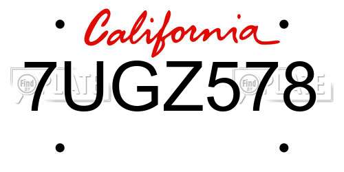 7UGZ578 California License Plate