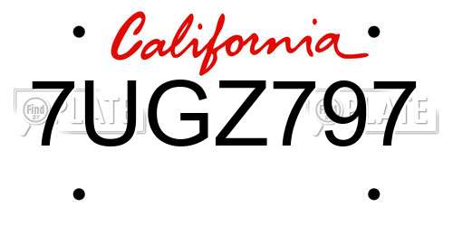 7UGZ797 California License Plate