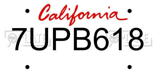 7UPB618 California License Plate