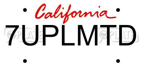 7UPLMTD California License Plate