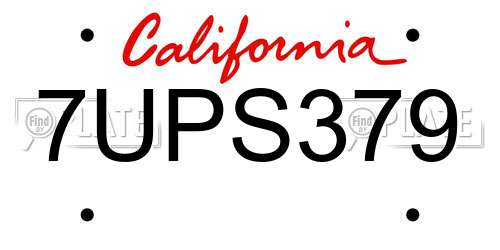 7UPS379 California License Plate