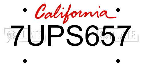 7UPS657 California License Plate